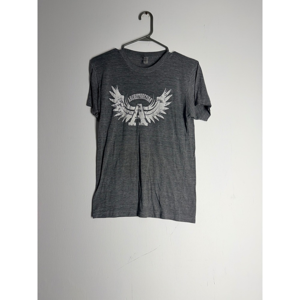 American Apparel Archistruction Graphic T-Shirt Grey Tri-Blend Track Shirt Small